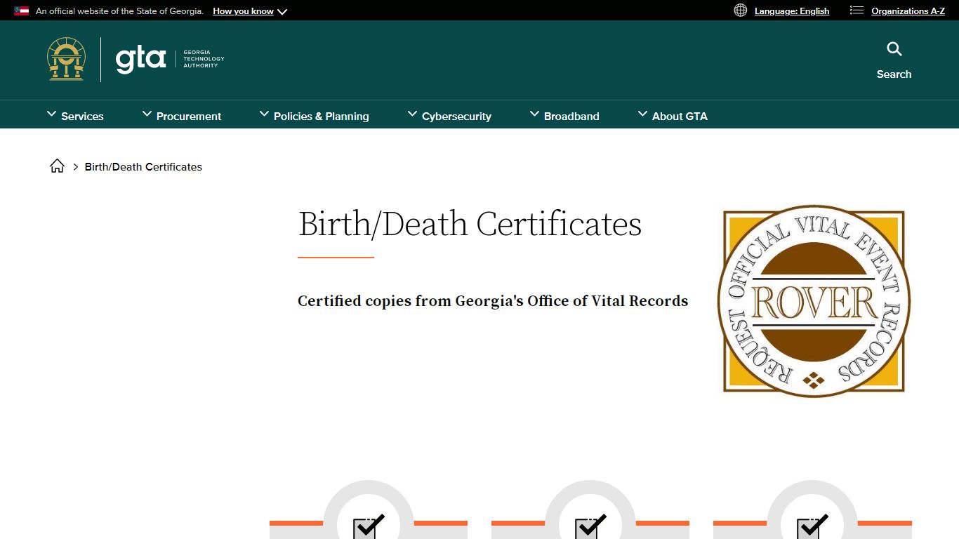 Birth/Death Certificates | Georgia Technology Authority